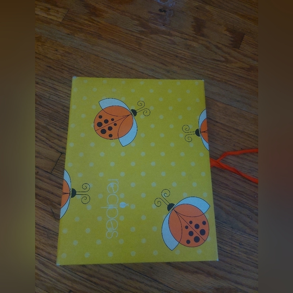 Vintage Recipes Book Lady Bug W/ Tie Ribbon  (A)